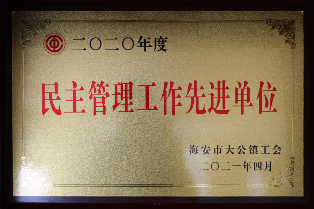 2020年度民主管理工作先進(jìn)單位